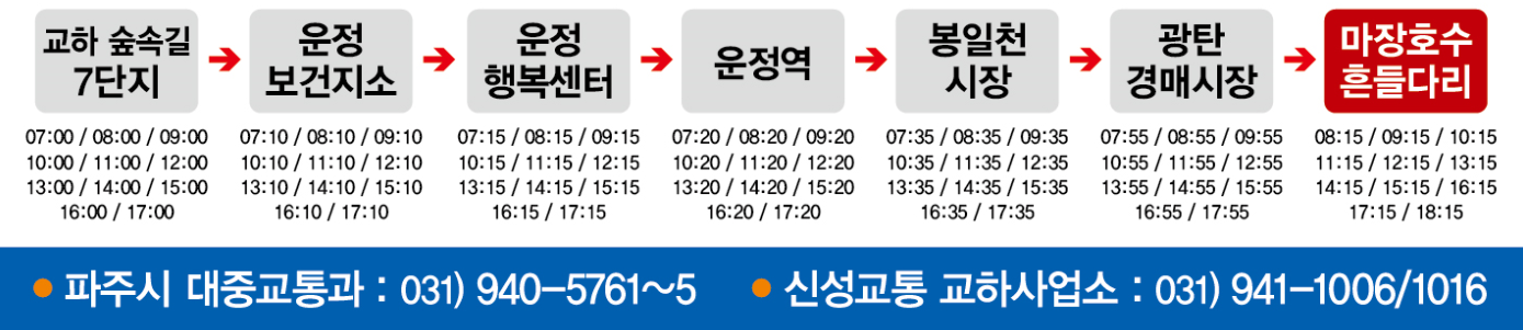 마장호수 2층버스 운행정보