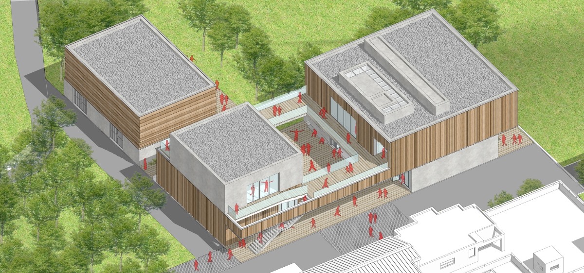 광탄면 행정복지센터 증축 설계공모 당선 '마당깊은 집' 조감도